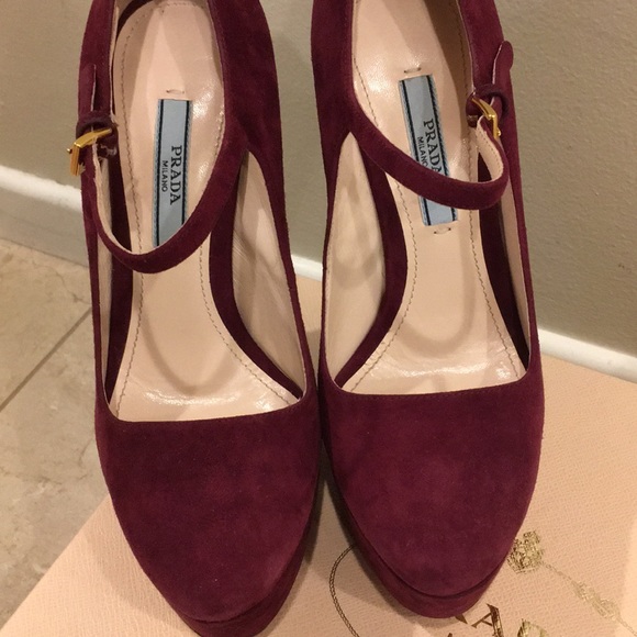 Prada suede Mary Jane platform wedges 36.5 - Picture 5 of 11